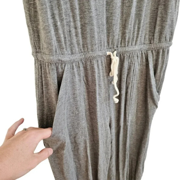 Aerie sleeveless scoop neck drawstring waist lounge jumpsuit grey small NWT - Picture 7 of 12